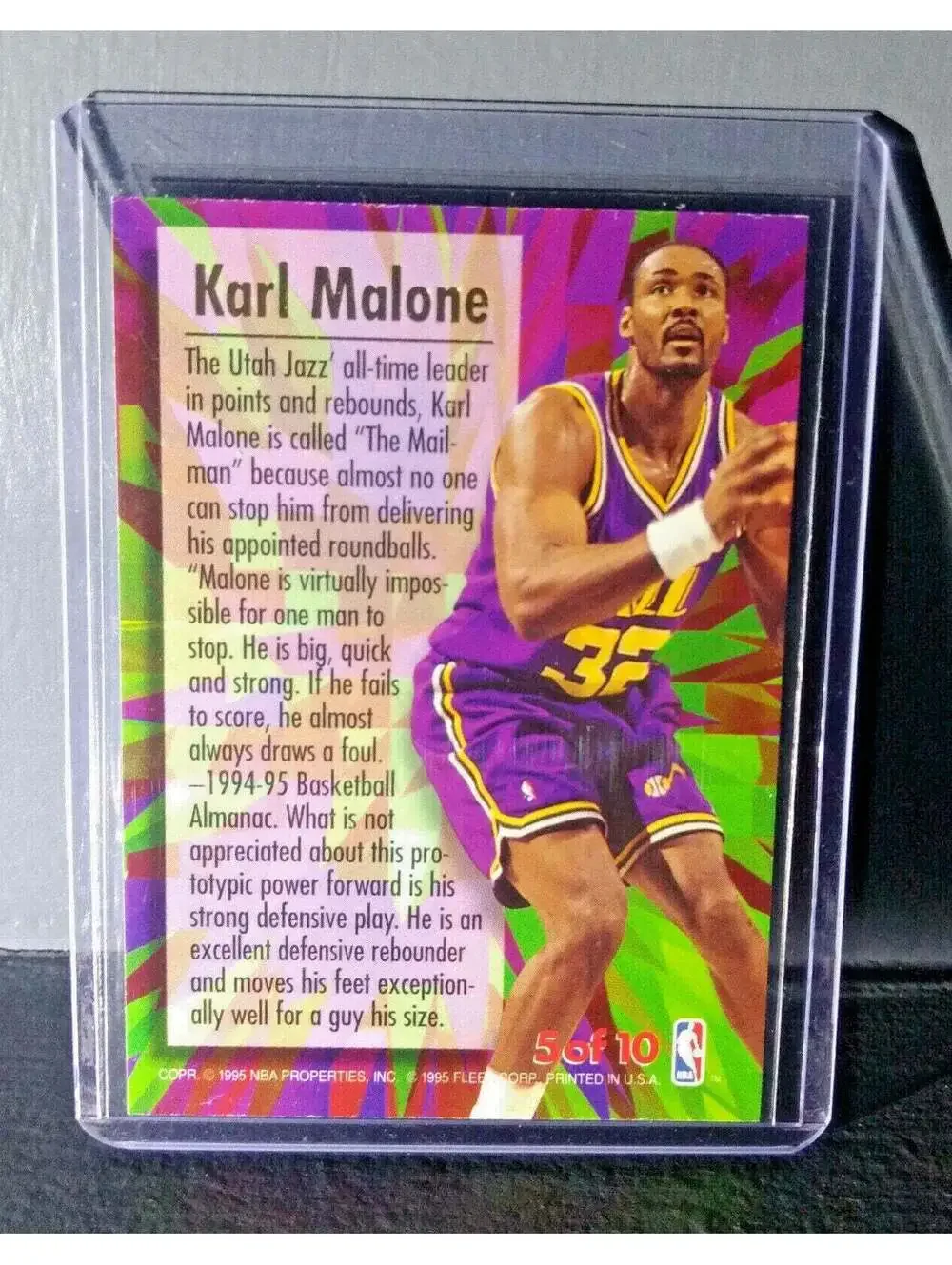 1995-96 Karl Malone Fleer Ultra Ultra Power #5 Basketball Card